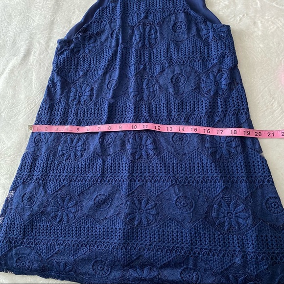 Francesca’s Blue Scalloped Lacs Mini Dress - Picture 7 of 11